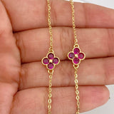 Tobillera Trebol Aro Seguido 3.75 g / 25.5 cm / 1.2 mm Oro Amarillo 18K