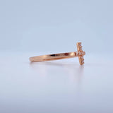 Anillo Cruz Latina Interna 1.1gr / T7 1/4 / Oro Rosa 18K &