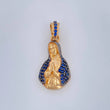 Dije Virgen de Guadalupe Silueta 2.75gr / 2.6cm / Dos Oros Negro Amarillo 18K $