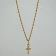 Set Cadena Lazo + Dije Cruz / 1,2 gr / 50.3 cm Oro Amarillo 18K