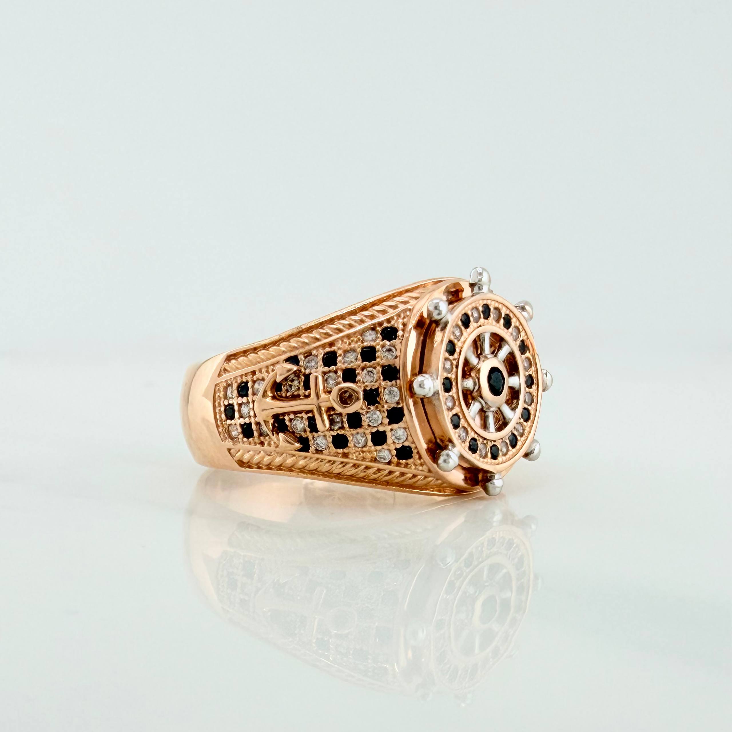 Anillo Timon Movil 9.3 g / T10 Dos Oros Blanco Rosa 18K
