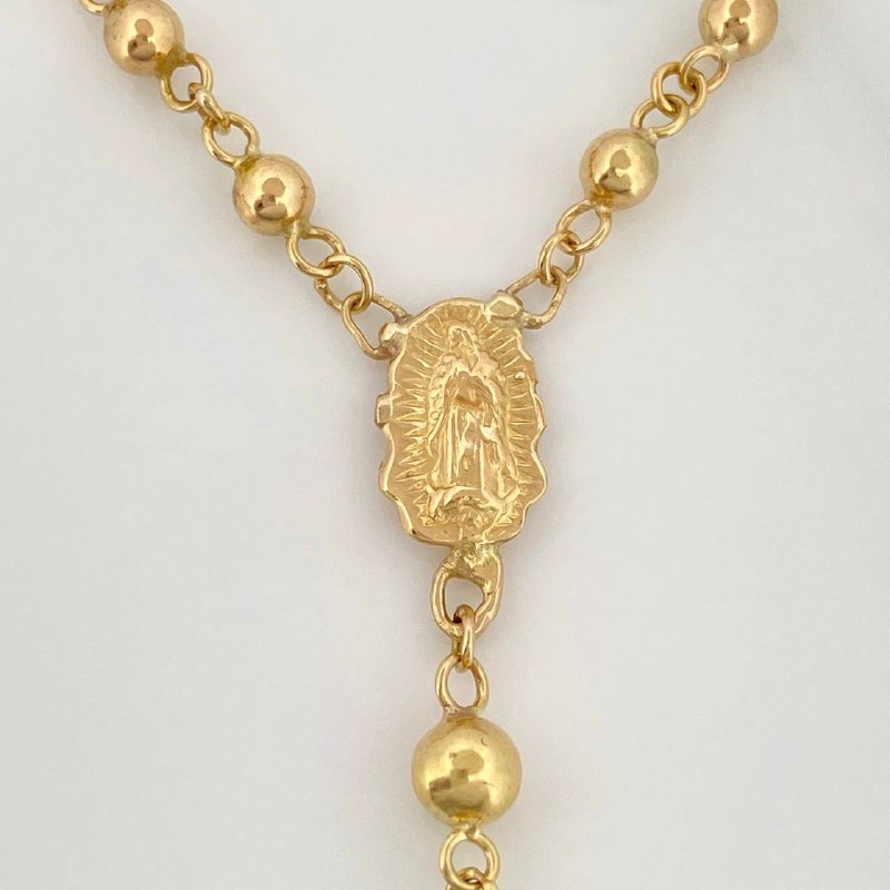 Rosario Virgen Guadalupe 15.95 g / 59.6 cm / 4mm-5 mm Oro Amarillo 18K