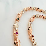 Cadena Rustica Burbujas 86.1 g / 71 cm / 4.65 mm Dos Oros Blanco Rosa 18K