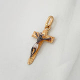 Dije Cruz Cristo Milagroso De Buga 1.55 g / 2.7 cm Tres oros 18K