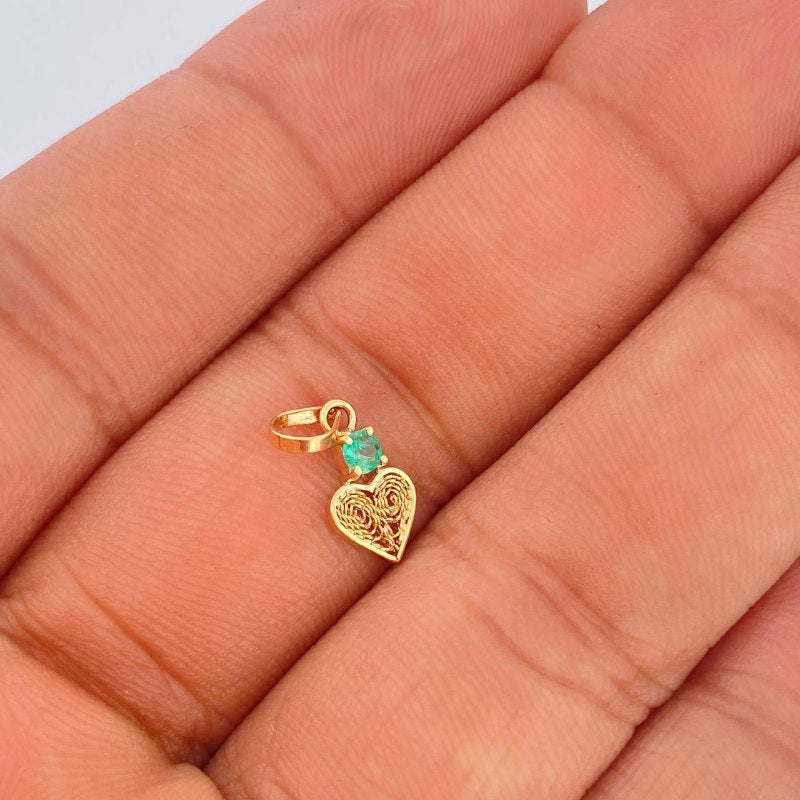 Dije Filigrana Corazon 0.4gr / 1.6cm / Oro Amarillo 18K $