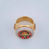 Anillo Ruleta Articulada 12.35gr / T10 3/4 / Tres Oros 18K $