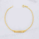Pulso Aro Seguida Placa Rectangular 1.5g / 16.3cm / 1.7mm Oro Amarillo 18K