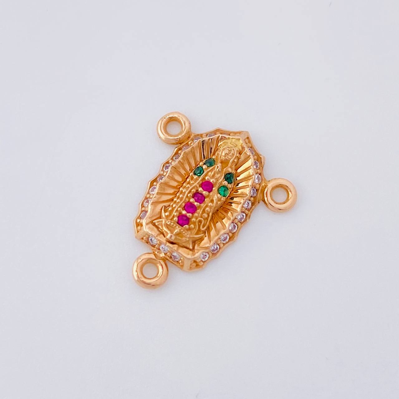 Herraje Crucero Virgen de Guadalupe 1.2g / 1.5cm Oro Rosa 18K