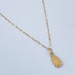 Set Cadena y Dije Flor Espejo + Virgen Guadalupe 0.6gr / Oro Amarillo 18K (Oferta) $