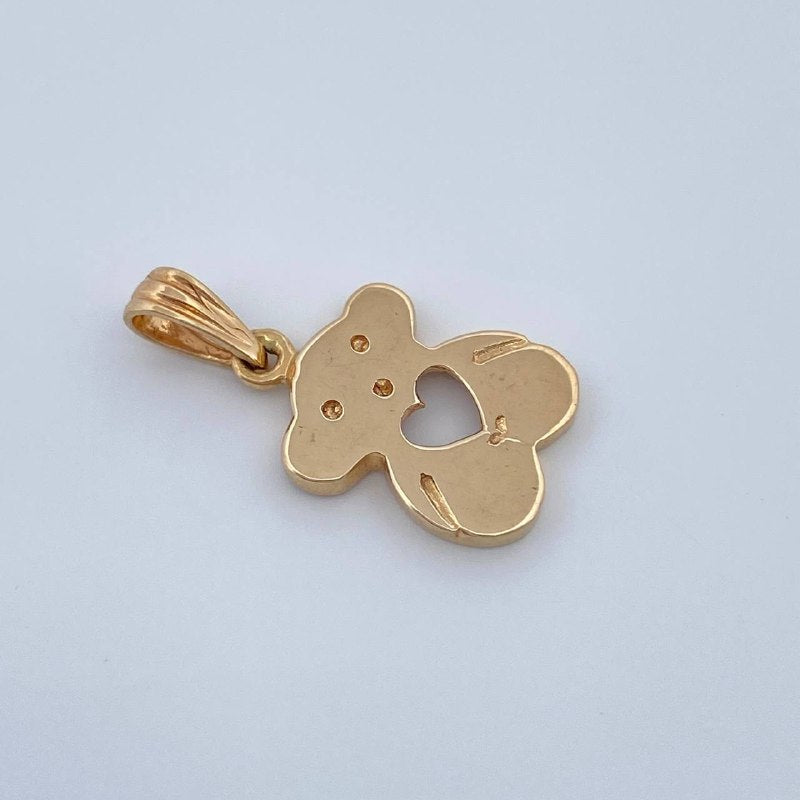 Dije Oso Corazon 1.3gr / 2cm / Dos Oros Amarillo Rosa 18K &