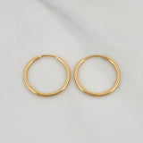 Candongas Aro Liso 0.7 g / 1.5 cm Oro Amarillo 18K