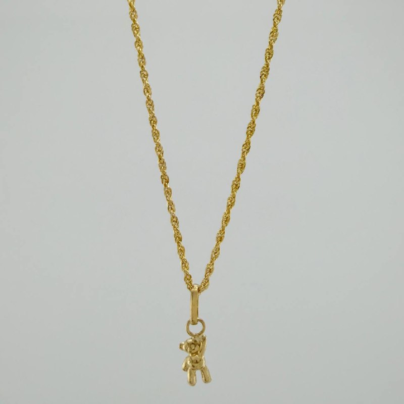 Set Cadena Lazo + Dije Oso / 1,25gr / 45.1 cm Oro Amarillo 18K