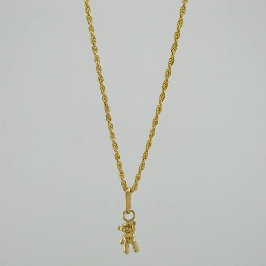 Set Cadena Lazo + Dije Oso / 1,25gr / 45.1 cm Oro Amarillo 18K