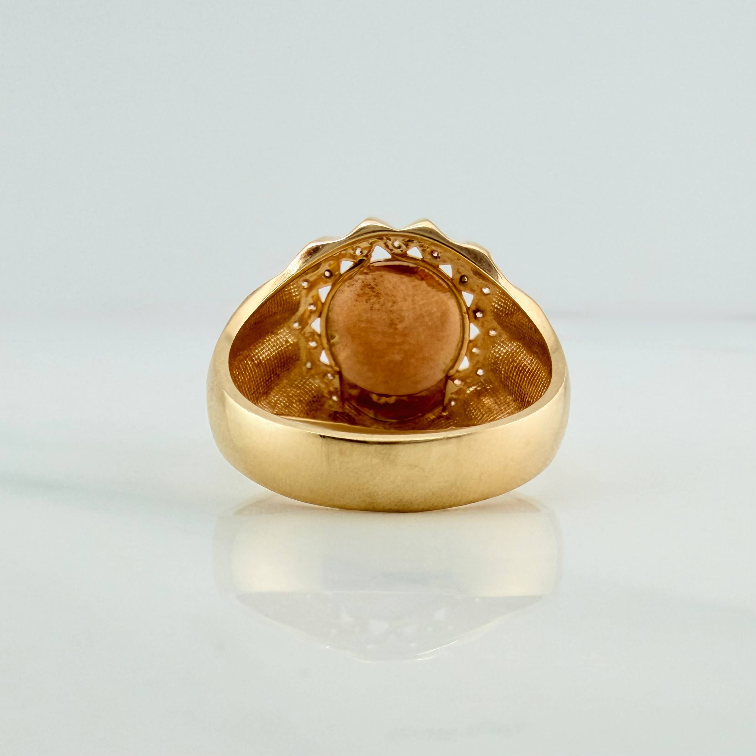 Anillo Rostro Cristo 5.95 g / T9 Tres Oros 18K