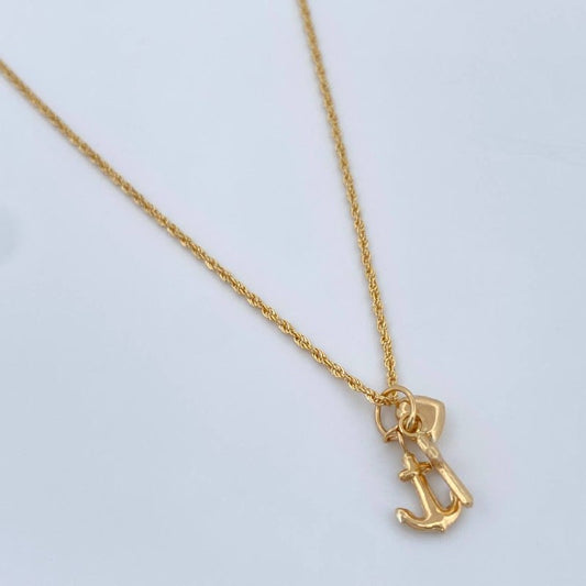 Set Cadena y Dije Lazo + Tres Gracias 1.5gr / Oro Amarillo 18K (Oferta) $