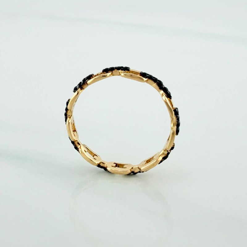 Anillo Argolla Pulsera 1.65 g / T6 1/2 Dos Oros Negro Amarillo 18K