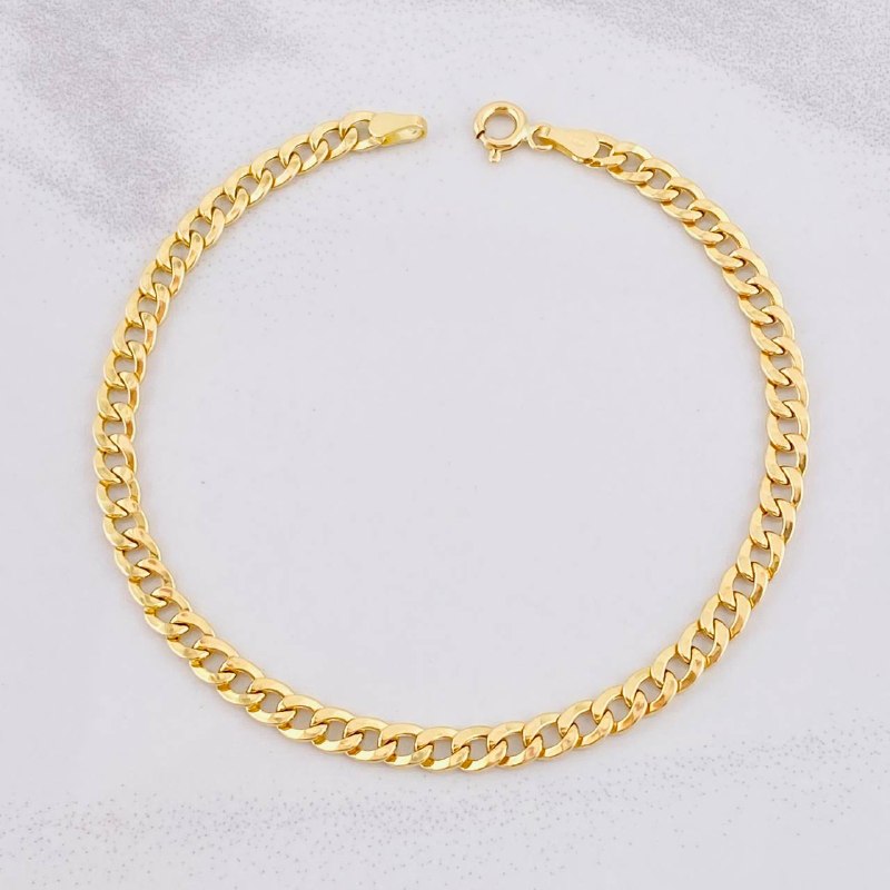 Pulso Cubano 2.7g / 19.4cm / 4.25mm Oro Amarillo 18K