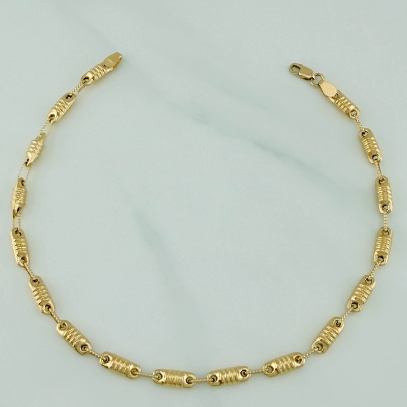 Pulso Rustico Cilindro Barril 5.5 g / 25.8 cm / 3.9 mm Oro Amarillo 18K