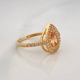Anillo Halo Gota 2.5 g / T6 3/4 Oro Amarillo 18K