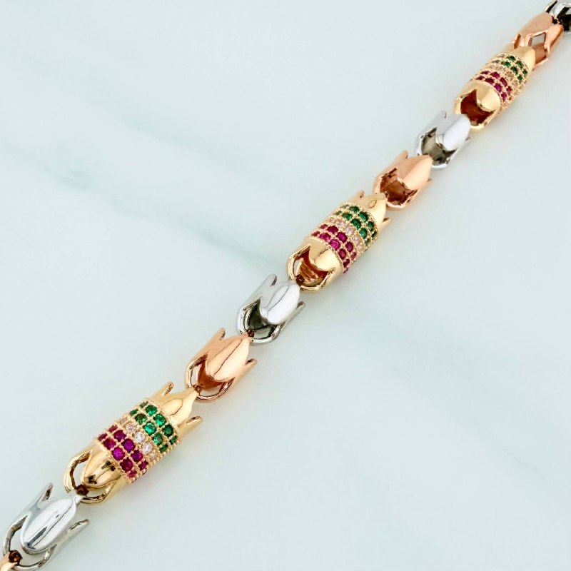 Pulso Barril Macizo 15.65 g / 20.2 cm / 5.4 mm Tres Oros 18K
