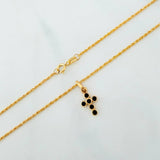 Set Cadena Lazo + Dije Cruz / 1,5 gr / 50 cm Oro Amarillo 18K
