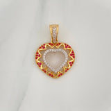 Dije Corazon 3.7 g / 2.6 cm Dos Oros Amarillo Blanco 18K