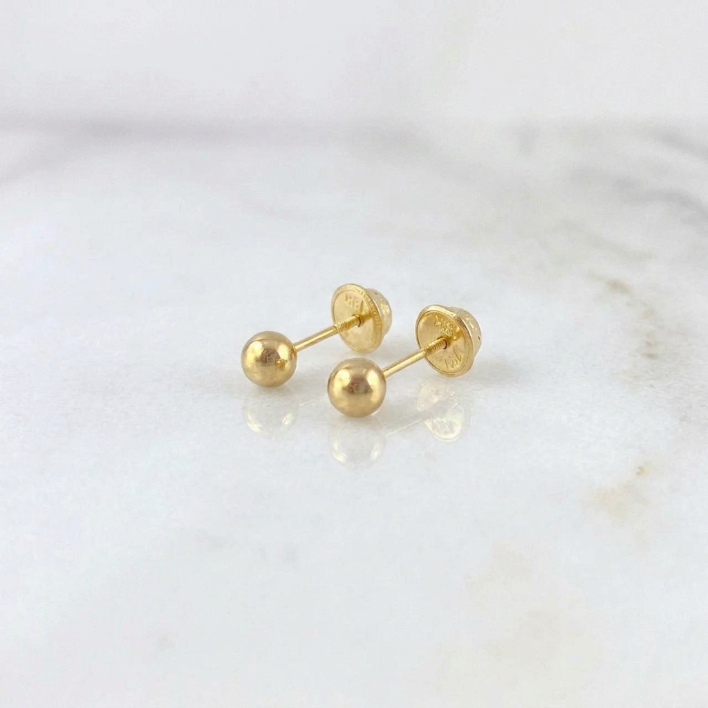 Topos Bola Lisa 0.5 g / 3 mm Oro Amarillo 18K