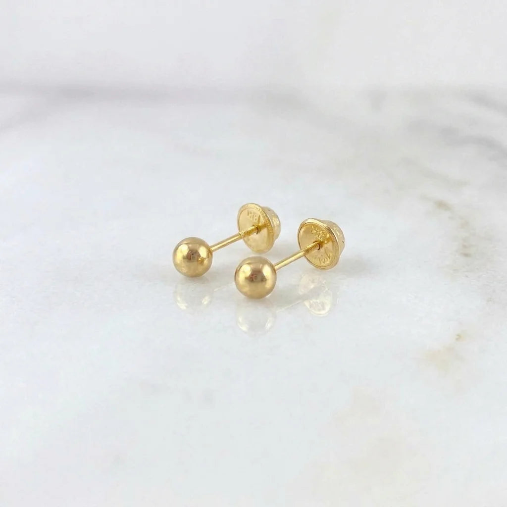 Topos Bola Lisa 0.45g / 3mm Oro Amarillo 18K