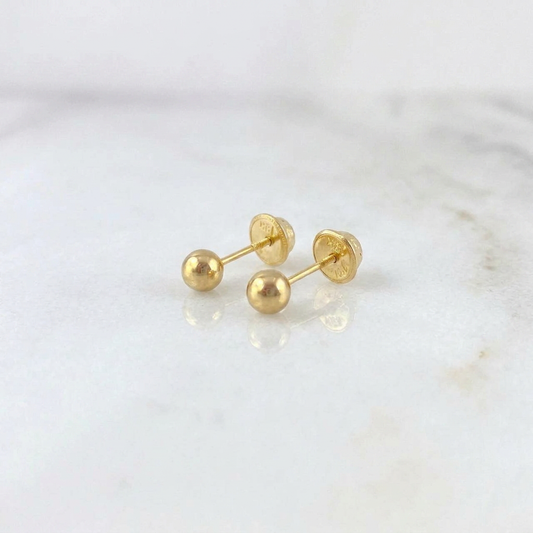 Topos Bola Lisa 0.5 g / 3 mm Oro Amarillo 18K