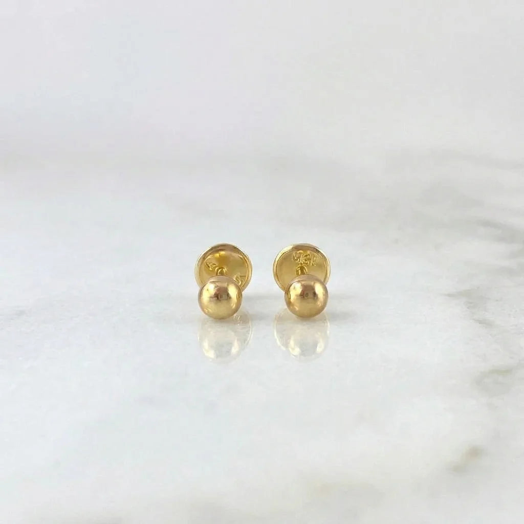 Topos Bola Lisa 0.45g / 3mm Oro Amarillo 18K