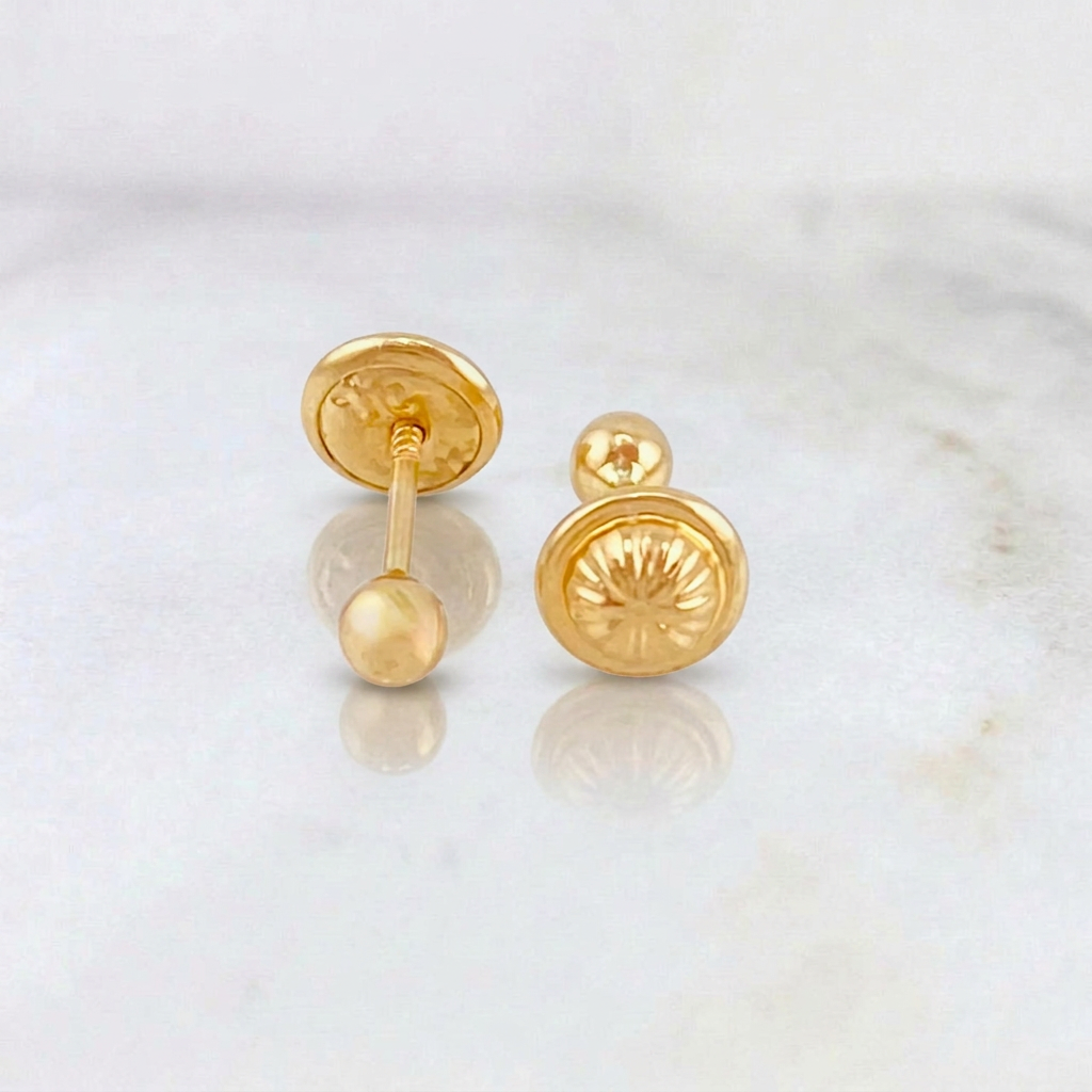 Topos Bola Lisa 0.5 g / 3 mm Oro Amarillo 18K