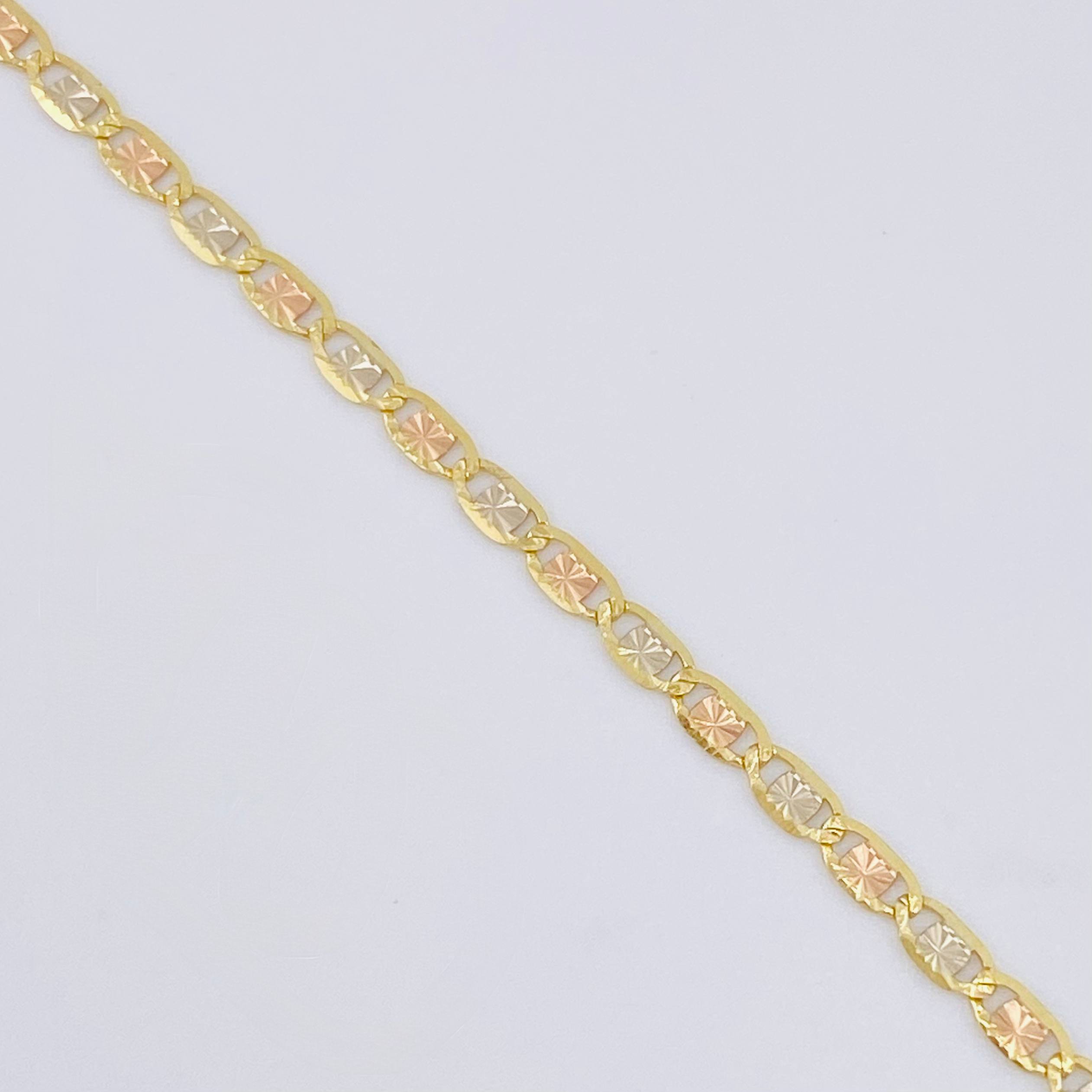 Cadena Escalera Plana 2.9 g / 50 cm / 2.2 mm Tres Oros 18K