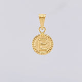 Dije Circulo Letra E 0.4g / 1.5cm Oro Amarillo 18K