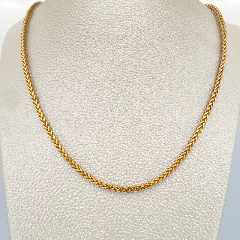 Cadena Franco 18.5gr / 60.5cm / Dos Oros Amarillo Blanco +3 18K %