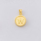 Dije Circulo Letra W 0.6g / 1.7cm Oro Amarillo 18K