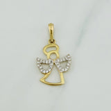Dije Silueta Angel 1.45 g / 2.5 cm Dos Oros Amarillo Blanco 18K