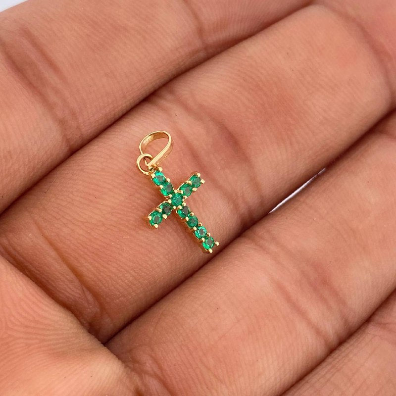 Dije Cruz Tubo 0.55gr / 1.8cm / Oro Amarillo 18K &