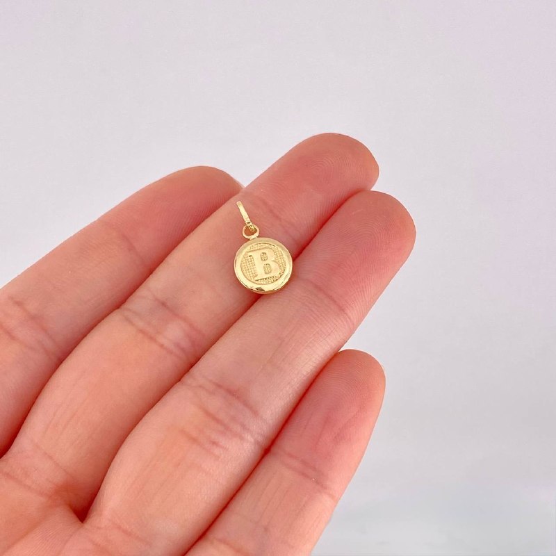 Dije Circulo Letra B 0.4g / 1.6cm Oro Amarillo 18K