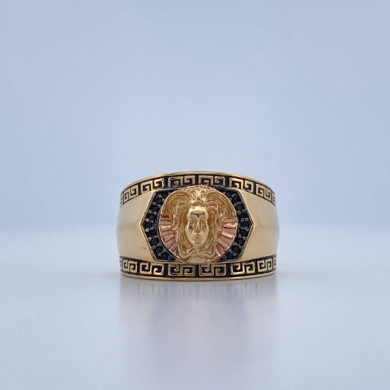Anillo Medusa Tribal 10.85gr / T10 3/4 / Tres Oros 18K &