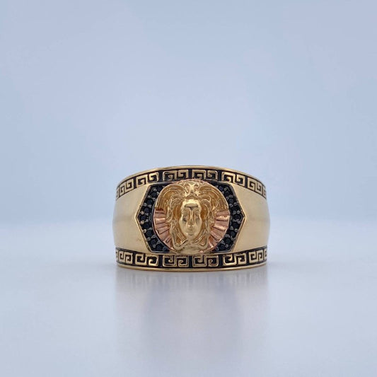 Anillo Medusa Tribal 10.85gr / T10 3/4 / Tres Oros 18K &