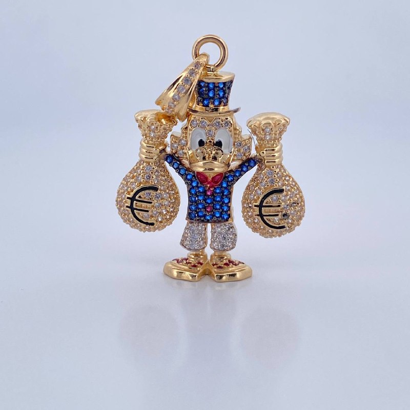 Dije Pato Bolsas Dinero 10gr / 4cm / Oro 18K &