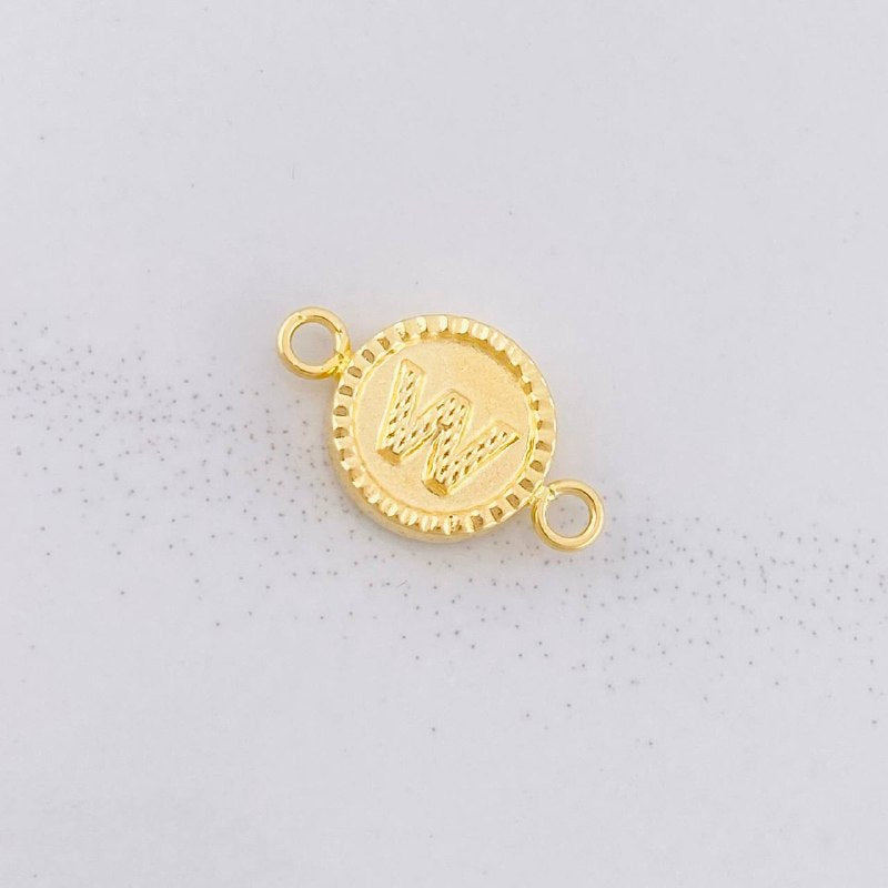 Herraje Circulo Letra W 0.6g / 1.7cm Oro Amarillo 18K