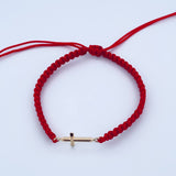Pulsera Tejida Roja Cruz 0.5gr / Oro Amarillo 18K $