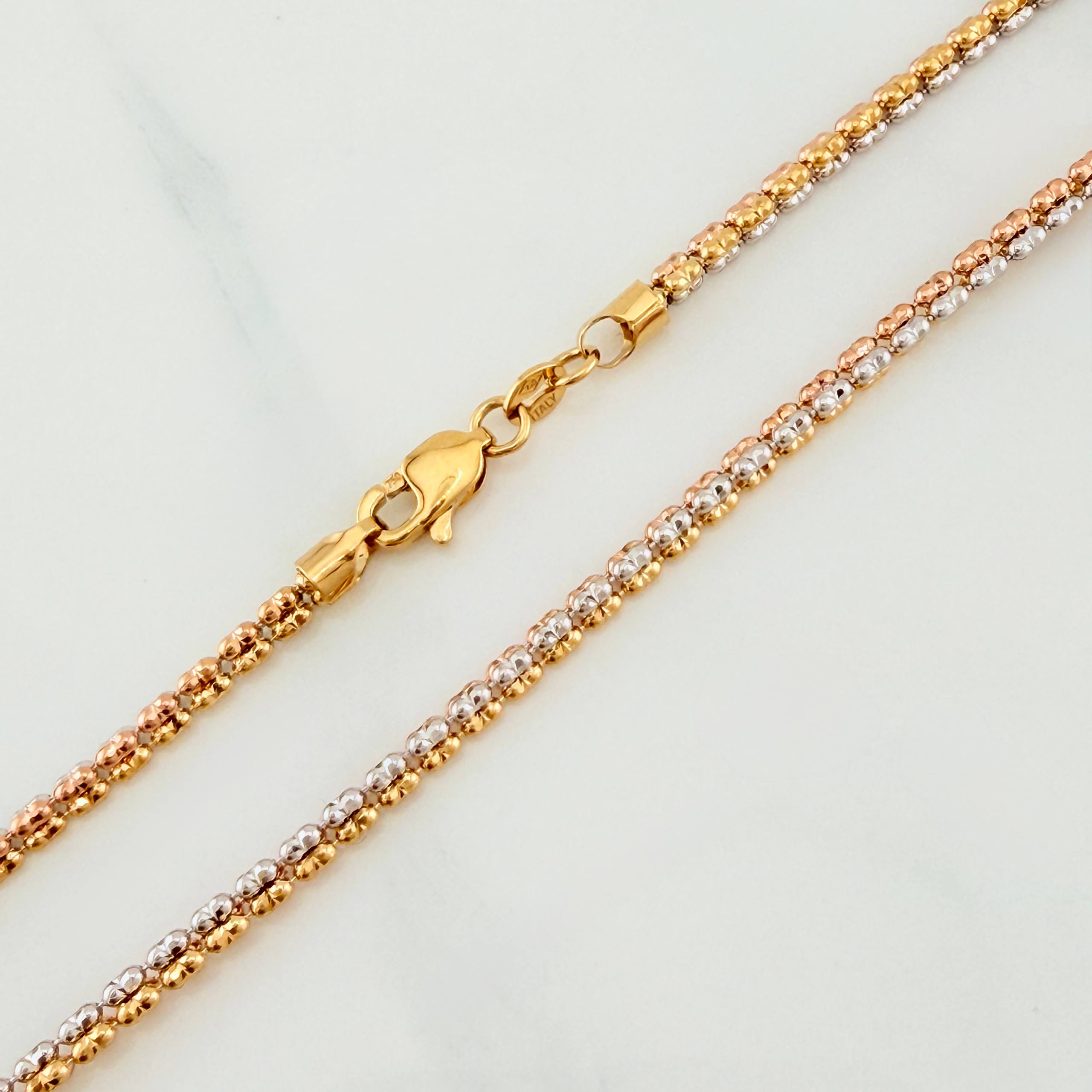 Cadena Ice 12 g / 50 cm / 2.3 mm Tres Oros 18K