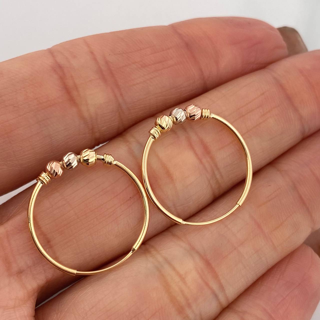 Candongas Trio 1.4 g / 2 cm Oro Amarillo 18K
