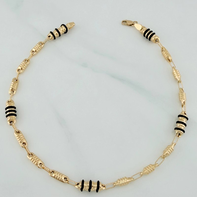 Tobillera Rustico Cilindro Barril 7.15 g / 28.2 cm / 5.3 mm Oro Amarillo 18K