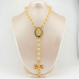 Rosario Cruz Cristo Virgen Milagrosa 53.45gr / 75cm / 8mm Oro Amarillo 18K *