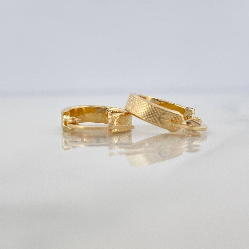 Candongas Tornillo Punteadas 1.3 g / 1.4 cm Oro Amarillo 18K