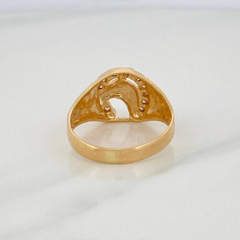 Anillo Herradura Caballo 5.5 g / T9 3/4 Oro Amarillo 18K