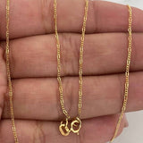 Cadena Figaro Diamantada 1.15 g / 45.3 cm / 0.9 mm Oro Amarillo 18K